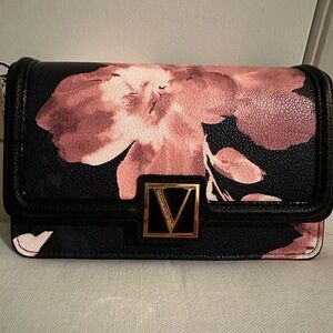 Floral Black and Pink Crossbody/wallet